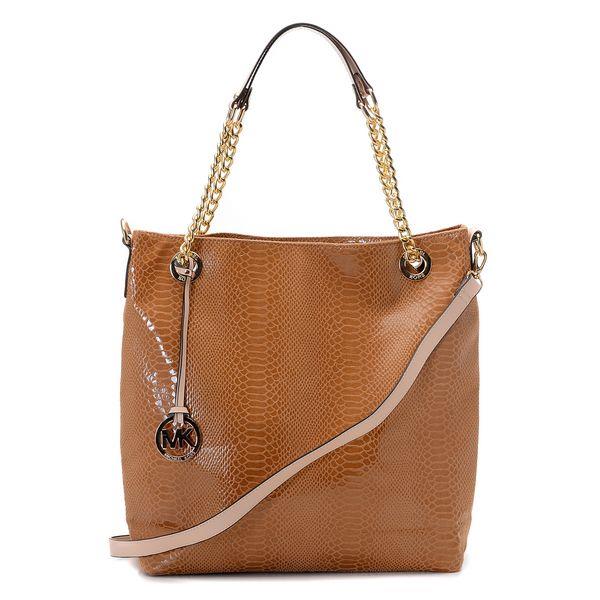 michael kors jet set chain medium shoulder tote apricot python Salg Virksomhet 50ysp